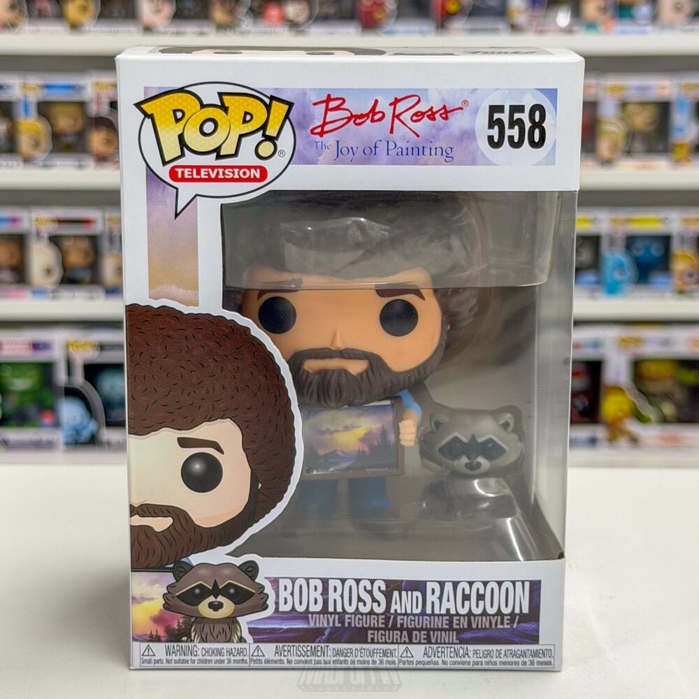 Funko Pop TV The Joy of Painting Bob Ross and Raccoon 558 PBS Toy Vinyl Figure